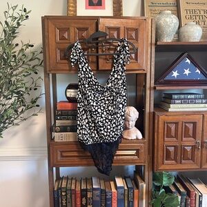 Black and White Free People Body Suit